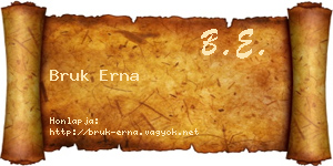 Bruk Erna névjegykártya